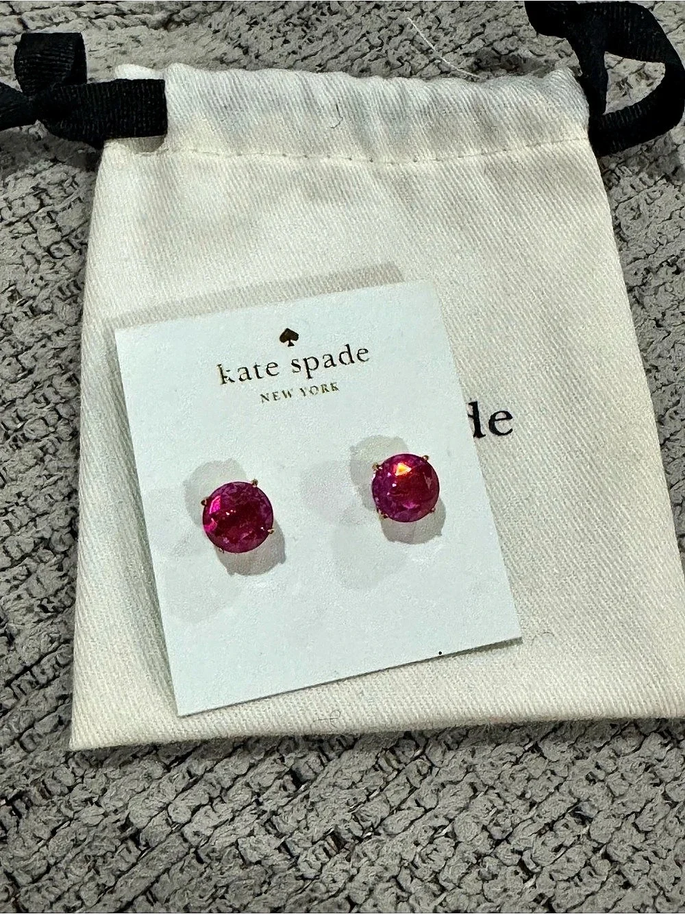 Kate Spade New York That Sparkle Round Stud Earrings Pink & Gold NWT